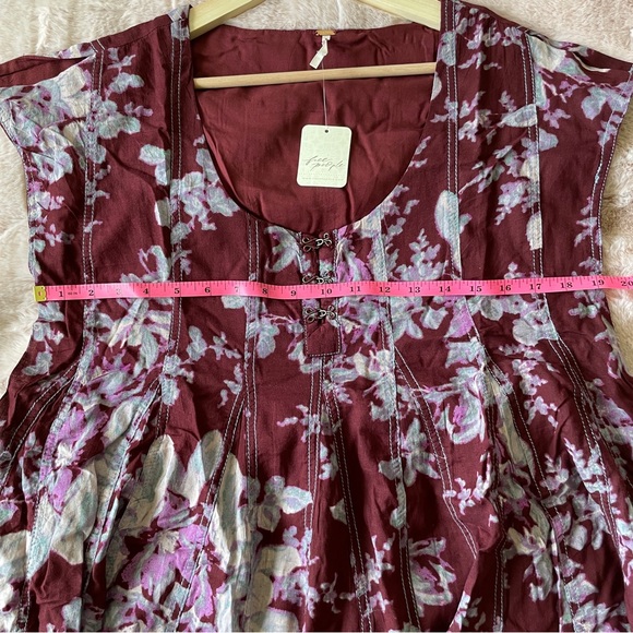 NEW Free People Sully Dress In Raisin Combo - Picture 9 of 13